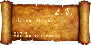 Léner Vilmos névjegykártya